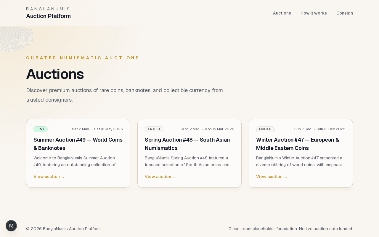 Numismatic Auction Platform thumbnail 2