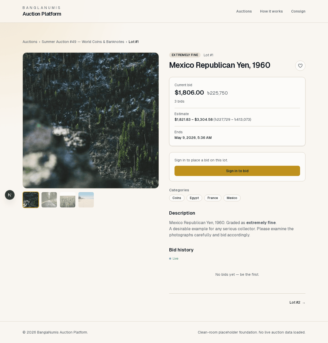 Numismatic Auction Platform thumbnail 3