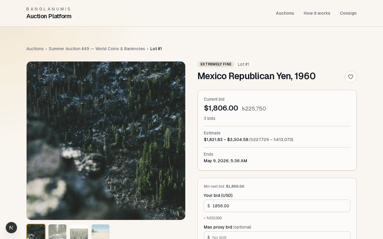 Numismatic Auction Platform thumbnail 4