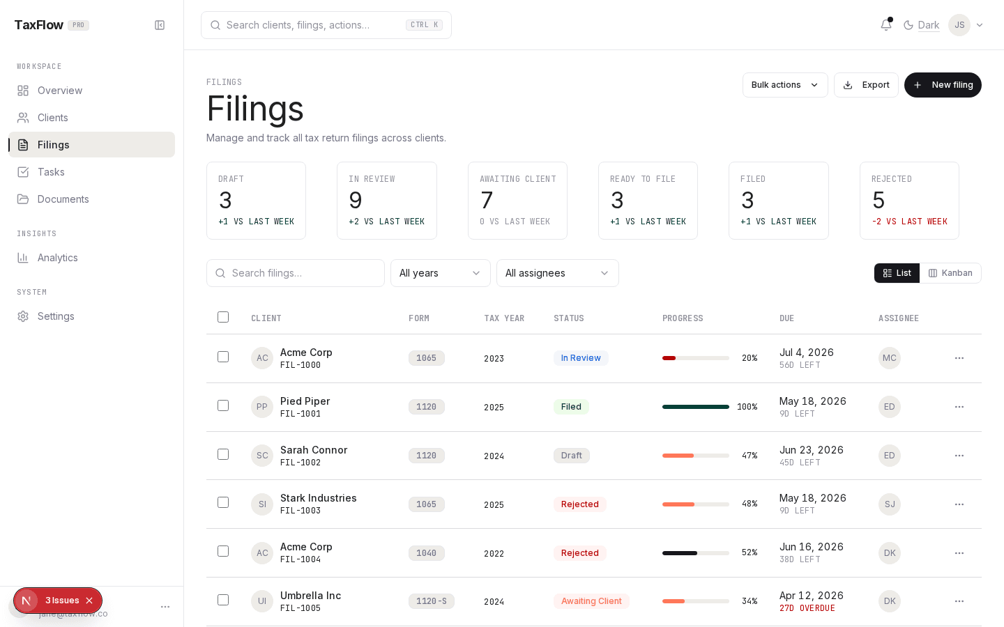 TaxFlow Pro — Tax Practice SaaS thumbnail 4