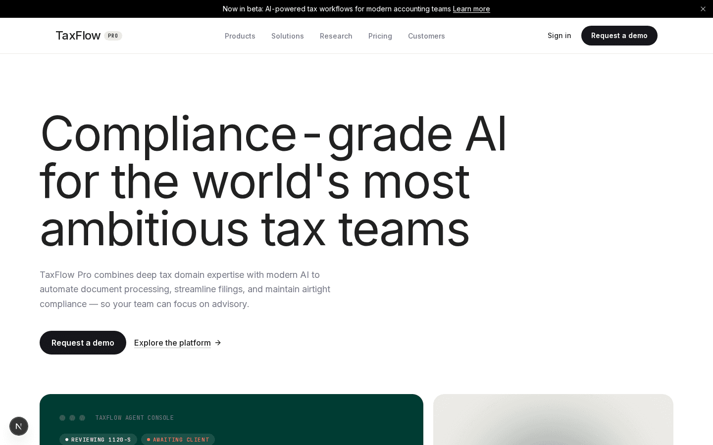 TaxFlow Pro — Tax Practice SaaS preview